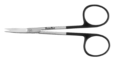 Scissors Iris MeisterHand® SuperCut 4-1/2 Inch Length Surgical Grade Stainless Steel NonSterile Finger Ring Handle Curved Sharp Tip / Sharp Tip by Integra York PA, Inc. (Miltex)  ID MH5-SC-306